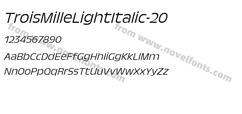 TroisMilleLightItalic-20Preview