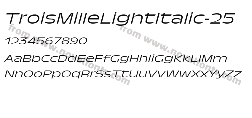 TroisMilleLightItalic-25Preview