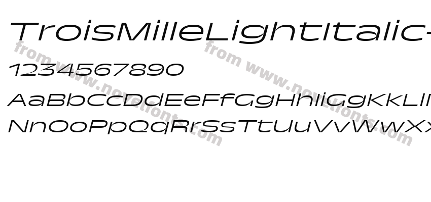 TroisMilleLightItalic-30Preview