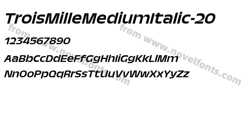 TroisMilleMediumItalic-20Preview