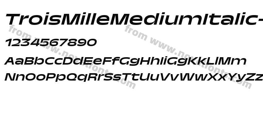 TroisMilleMediumItalic-25Preview