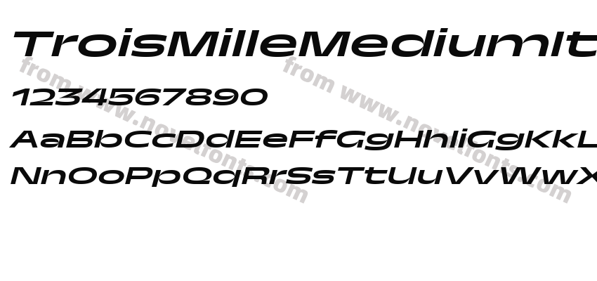 TroisMilleMediumItalic-30Preview