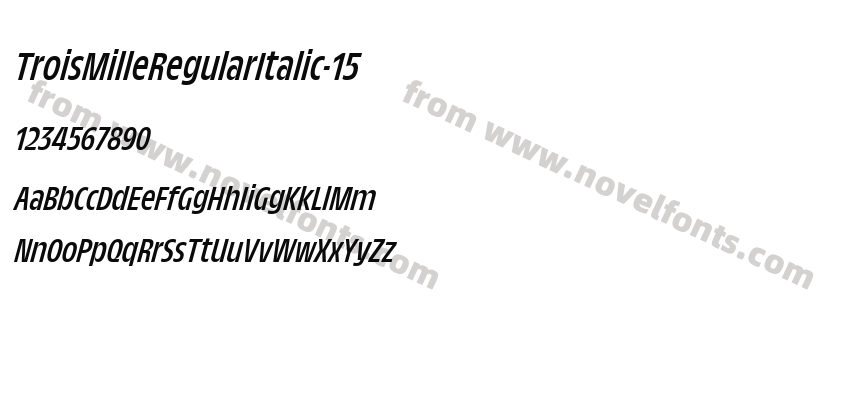 TroisMilleRegularItalic-15Preview