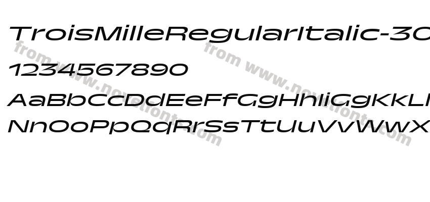 TroisMilleRegularItalic-30Preview