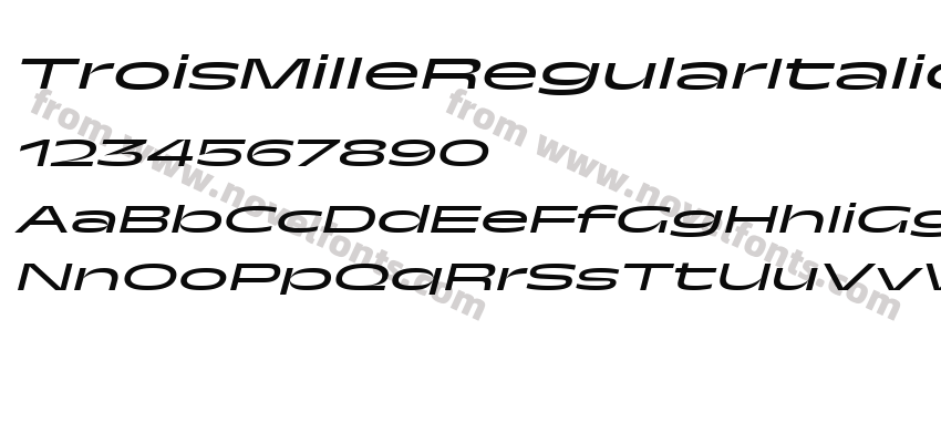 TroisMilleRegularItalic-35Preview