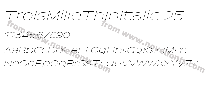 TroisMilleThinItalic-25Preview