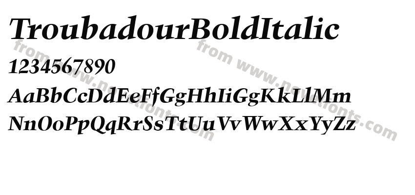 TroubadourBoldItalicPreview