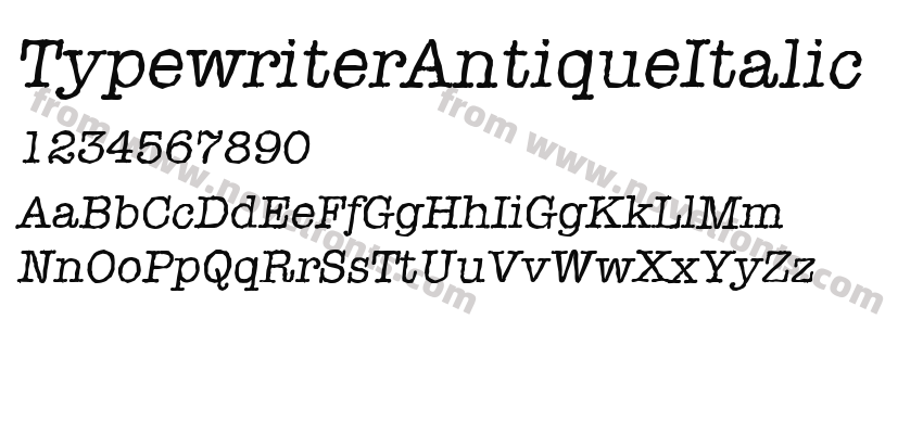 TypewriterAntiqueItalicPreview