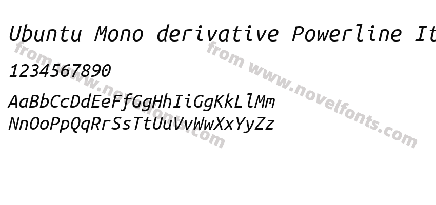 Ubuntu Mono derivative Powerline ItalicPreview