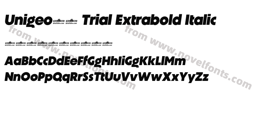 Unigeo64 Trial Extrabold ItalicPreview