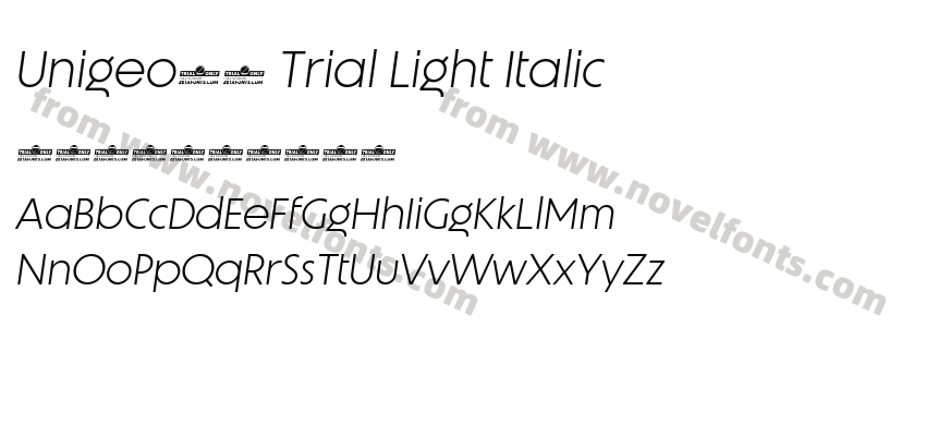 Unigeo64 Trial Light ItalicPreview