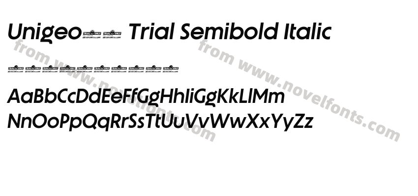 Unigeo64 Trial Semibold ItalicPreview