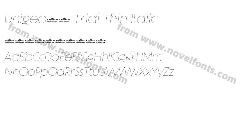 Unigeo64 Trial Thin ItalicPreview