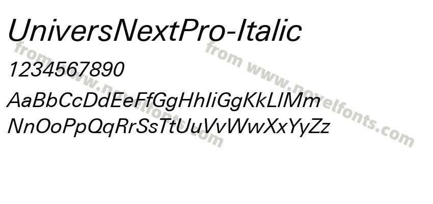 UniversNextPro-ItalicPreview