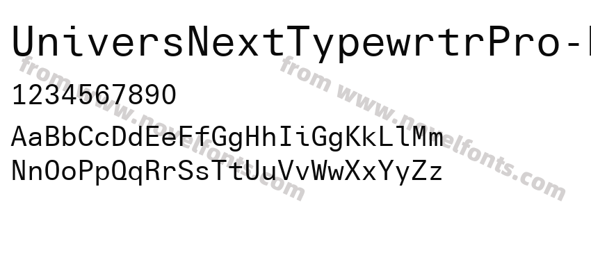 UniversNextTypewrtrPro-RgPreview