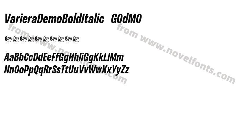 VarieraDemoBoldItalic-GOdMOPreview