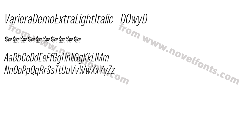 VarieraDemoExtraLightItalic-DOwyDPreview