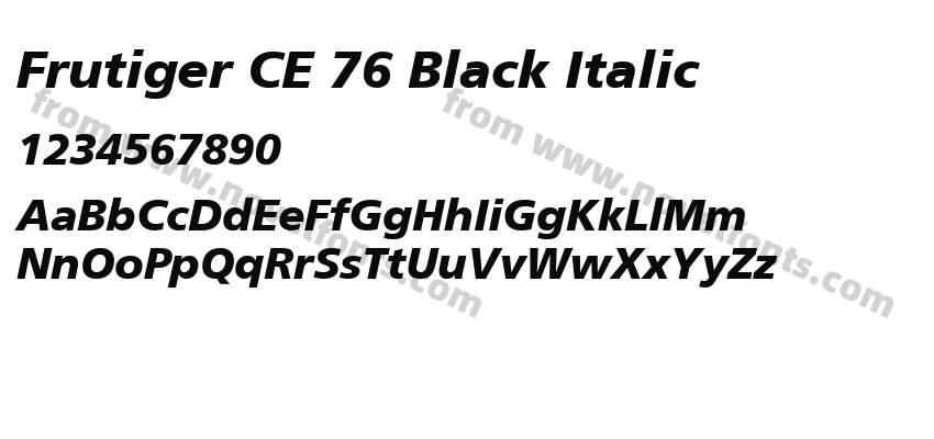 Frutiger CE 76 Black ItalicPreview