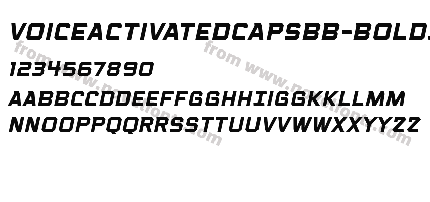 VoiceActivatedCapsBB-BoldItalicPreview