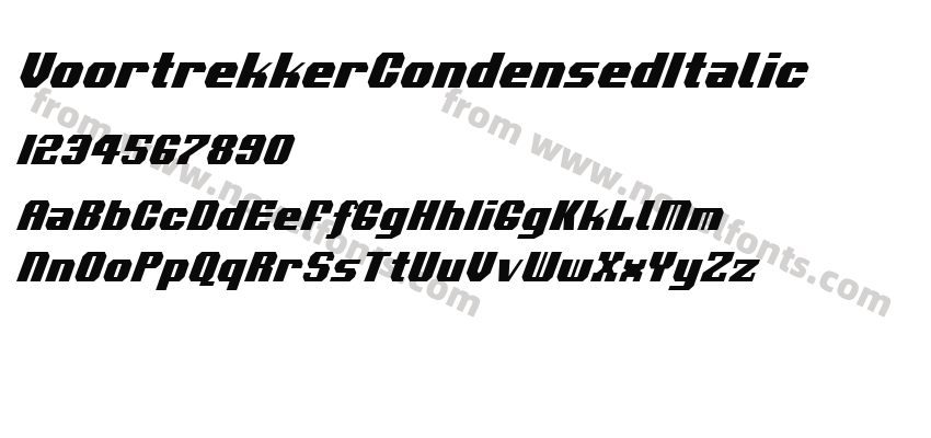 VoortrekkerCondensedItalicPreview