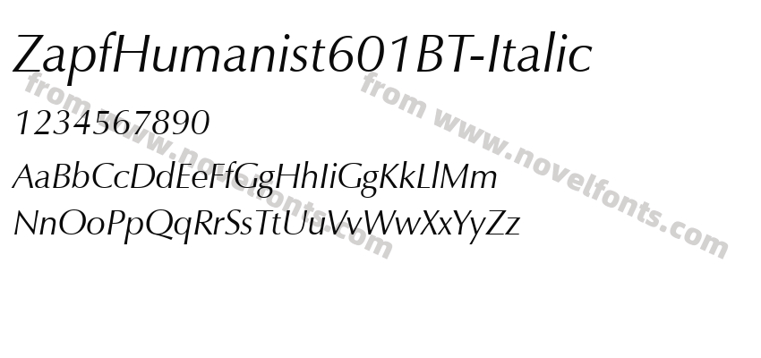 ZapfHumanist601BT-ItalicPreview