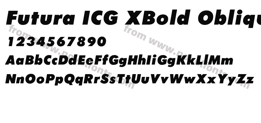 Futura ICG XBold ObliquePreview