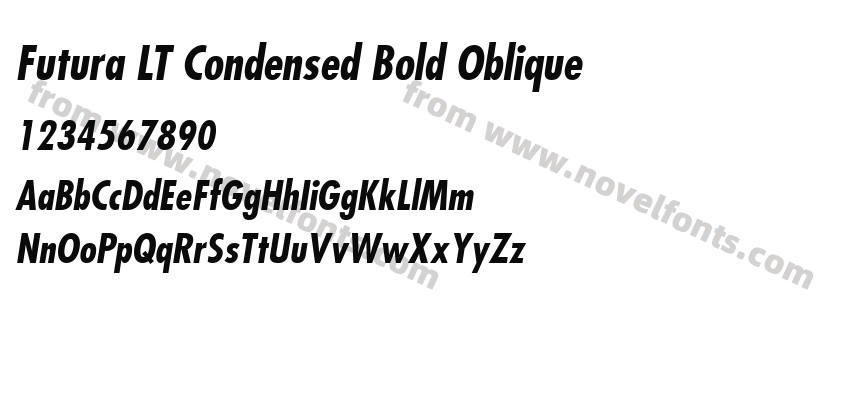 Futura LT Condensed Bold ObliquePreview