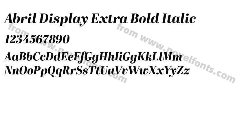 Abril Display Extra Bold ItalicPreview