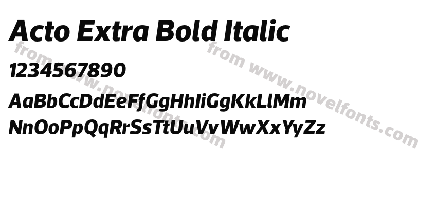 Acto Extra Bold ItalicPreview