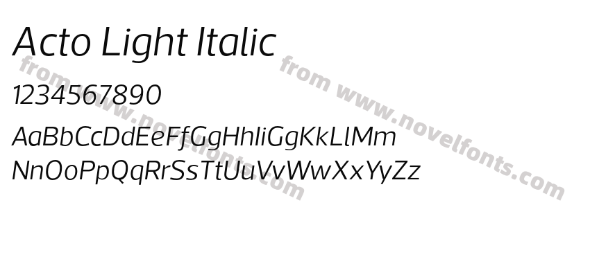 Acto Light ItalicPreview