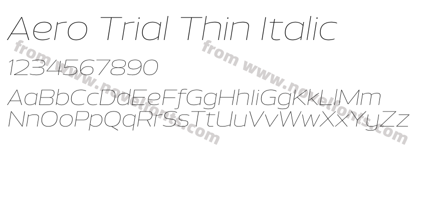 Aero Trial Thin ItalicPreview