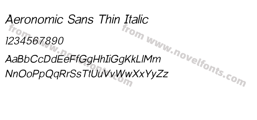 Aeronomic Sans Thin ItalicPreview