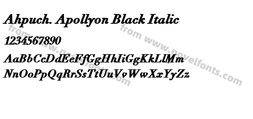 Ahpuch. Apollyon Black ItalicPreview