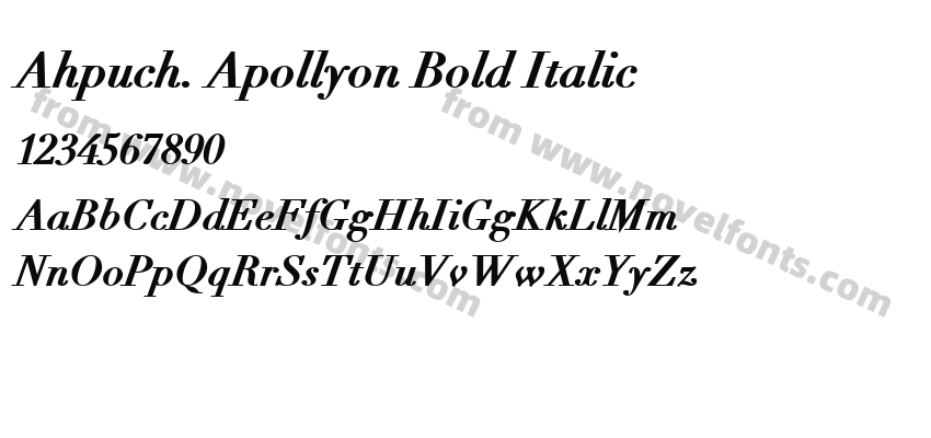 Ahpuch. Apollyon Bold ItalicPreview