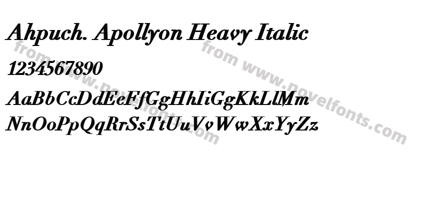 Ahpuch. Apollyon Heavy ItalicPreview