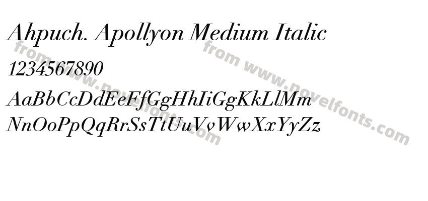 Ahpuch. Apollyon Medium ItalicPreview