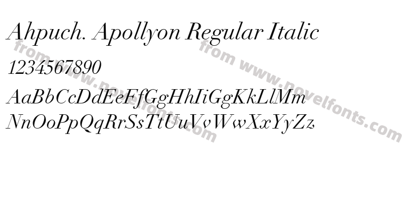 Ahpuch. Apollyon Regular ItalicPreview