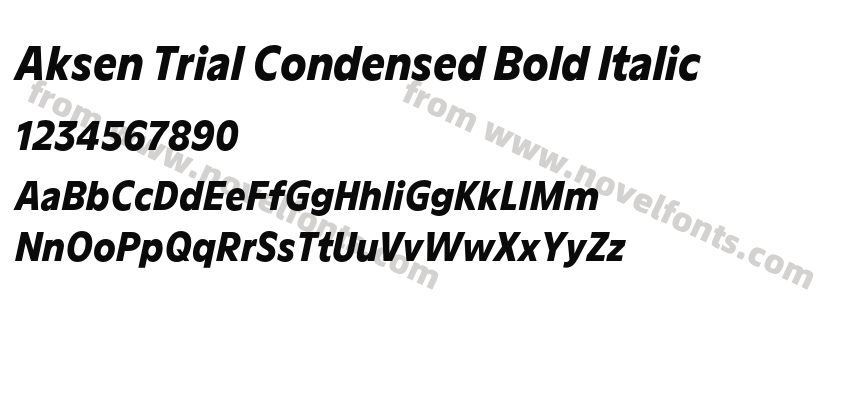 Aksen Trial Condensed Bold ItalicPreview