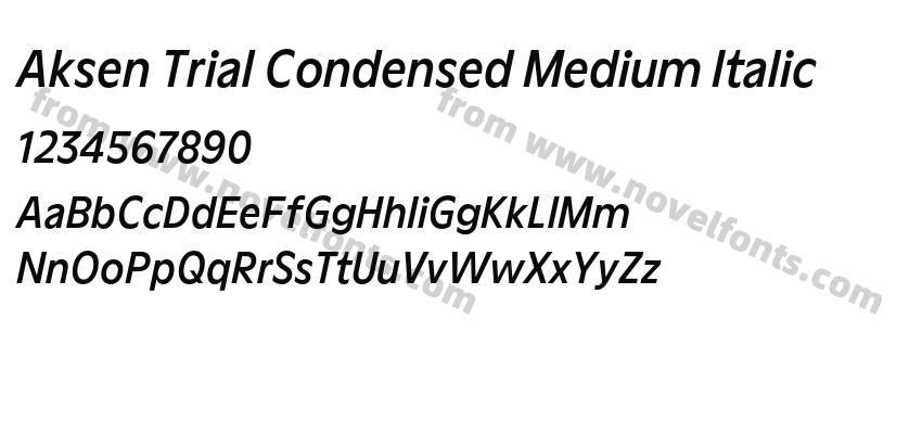 Aksen Trial Condensed Medium ItalicPreview