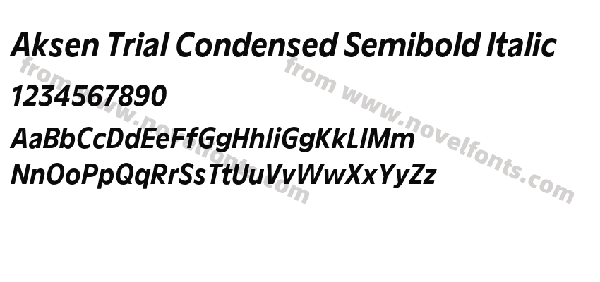 Aksen Trial Condensed Semibold ItalicPreview