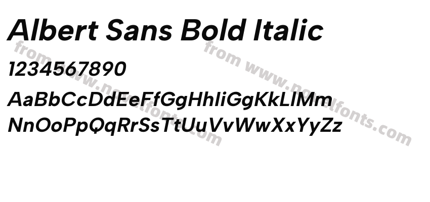 Albert Sans Bold ItalicPreview