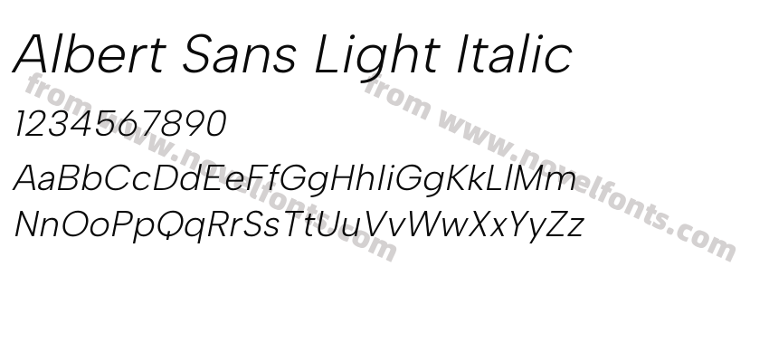 Albert Sans Light ItalicPreview