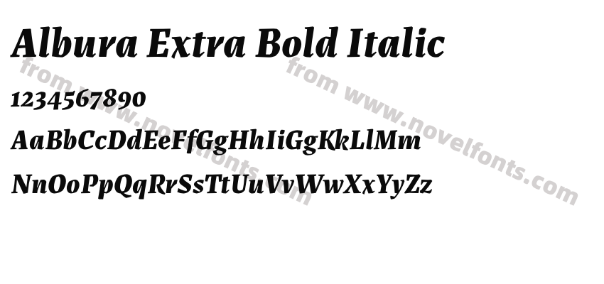 Albura Extra Bold ItalicPreview