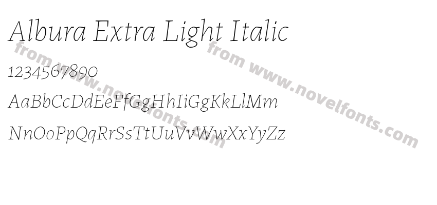 Albura Extra Light ItalicPreview