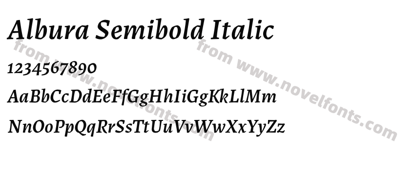 Albura Semibold ItalicPreview