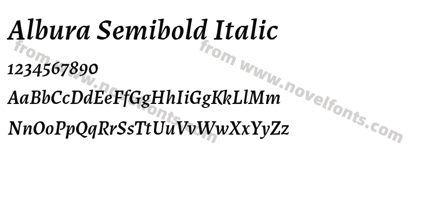 Albura Semibold ItalicPreview