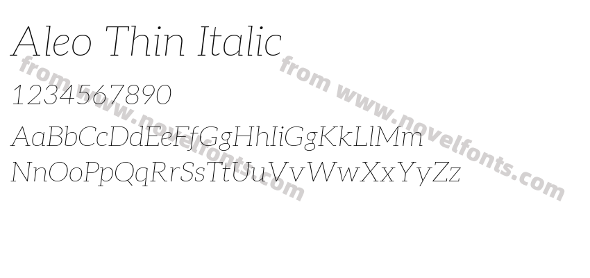 Aleo Thin ItalicPreview