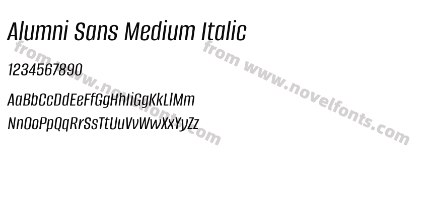 Alumni Sans Medium ItalicPreview