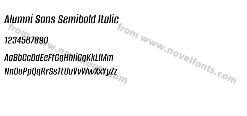 Alumni Sans Semibold ItalicPreview