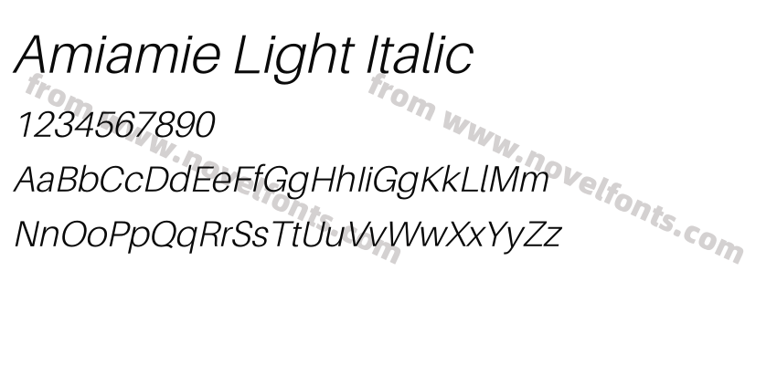 Amiamie Light ItalicPreview